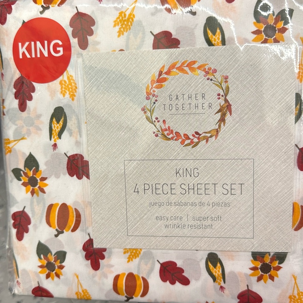 Fall  King Sheet Set - Autumn Colors